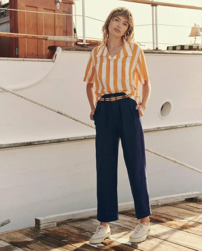 Collection The Great The Bowling Shirt Mango Stripe