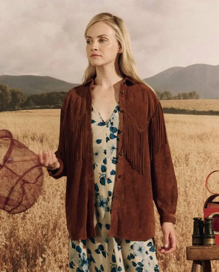 Collection The Great The Suede Fringe Shirt Jacket Cognac