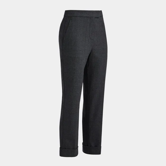 Cuffed Glen Plaid Stretch Trouser Charcoal Heather Grey Women GFORE Bottoms