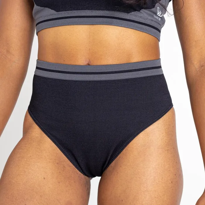 Dare 2b Don039t Sweat It Recycled Bikini Bottoms Black Charcoal Grey 8211 Women