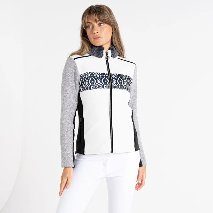 Dare 2b Fleece Engross II Full Zip Sweater White Black 8211 Women