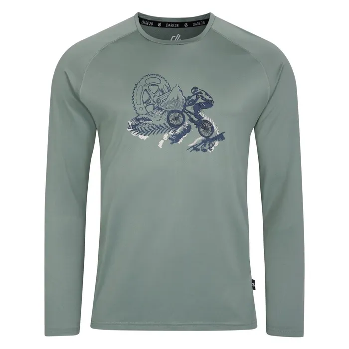 Dare 2b Graphic TShirts Tech Long Sleeved TShirt Lilypad Green 8211 Men