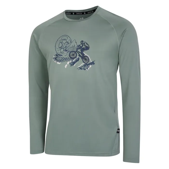 Dare 2b Graphic TShirts Tech Long Sleeved TShirt Lilypad Green 8211 Men