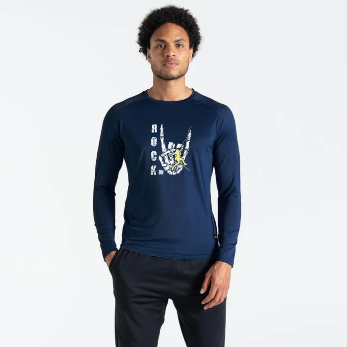 Dare 2b Graphic TShirts Tech Long Sleeved TShirt Moonlight Denim 8211 Men