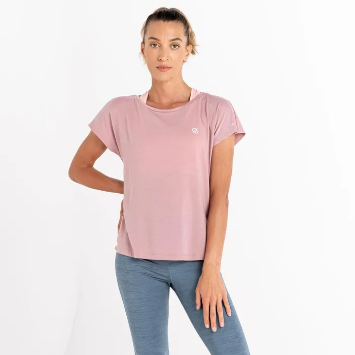 Dare 2b Gym Tops Persisting Lightweight Gym TShirt Dusky Rose Marl 8211 Women