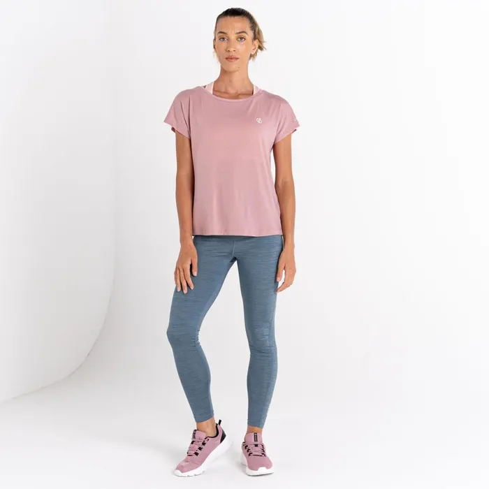 Dare 2b Gym Tops Persisting Lightweight Gym TShirt Dusky Rose Marl 8211 Women