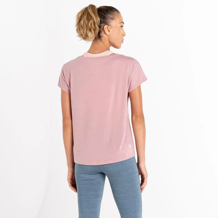 Dare 2b Gym Tops Persisting Lightweight Gym TShirt Dusky Rose Marl 8211 Women