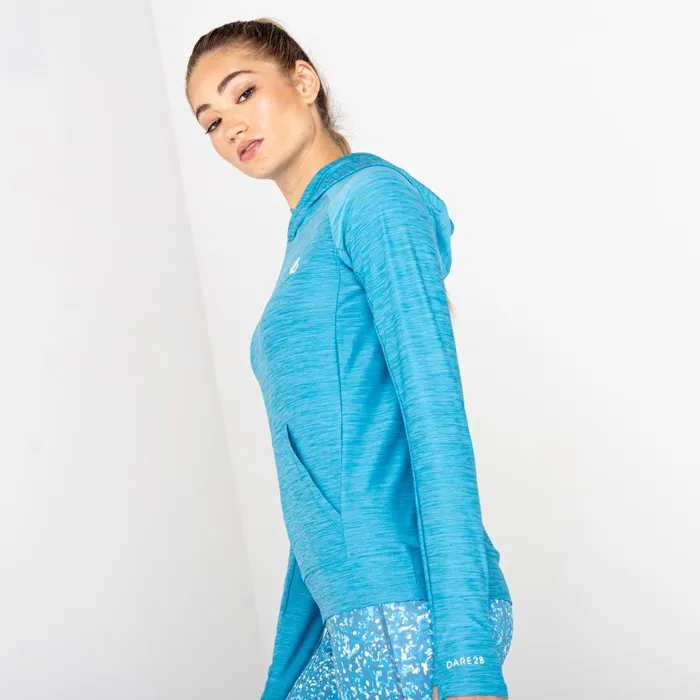 Dare 2b Gym Tops Sprint City Lightweight Hoodie Capri Blue Marl 8211 Women
