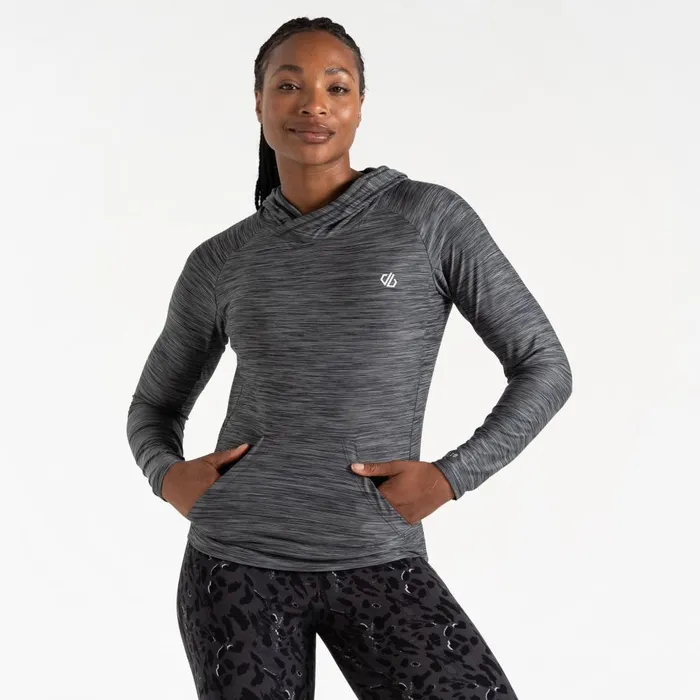 Dare 2b Gym Tops Sprint City Lightweight Hoodie Ebony Grey Marl 8211 Women