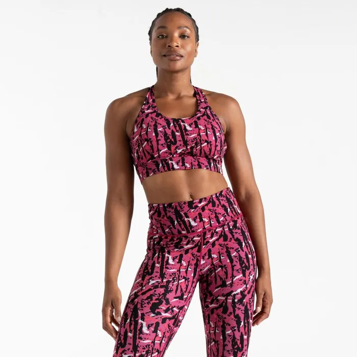 Dare 2b Gym Tops Swift II Sports Bra Pink Wave Zebra Print 8211 Women