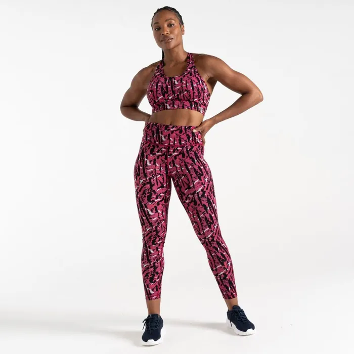 Dare 2b Gym Tops Swift II Sports Bra Pink Wave Zebra Print 8211 Women