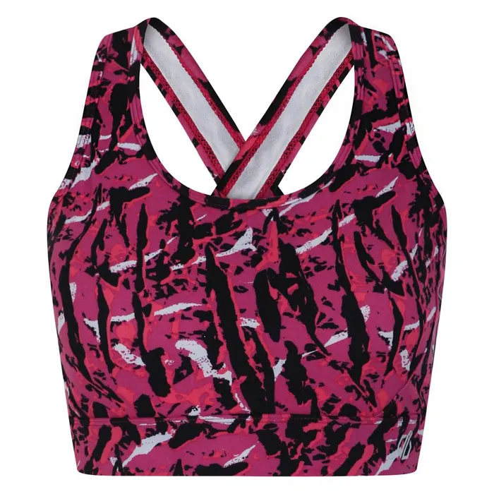 Dare 2b Gym Tops Swift II Sports Bra Pink Wave Zebra Print 8211 Women