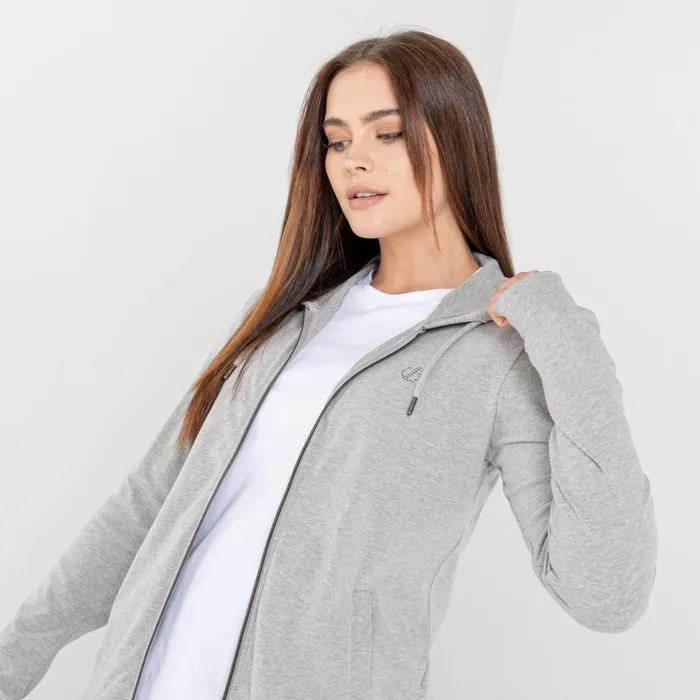 Dare 2b Hoodies and Sweatshirts Influence Zip Through Hoodie Ash Grey Marl 8211 Women
