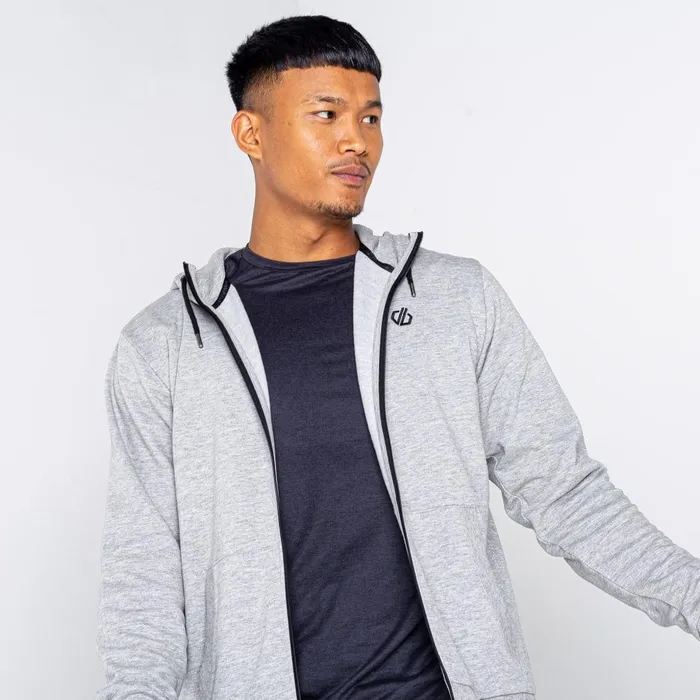 Dare 2b Hoodies and Sweatshirts Lounge Out Full Zip Hoodie Ash Grey Marl 8211 Men
