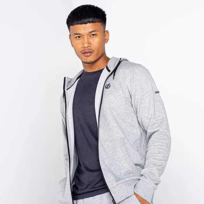 Dare 2b Hoodies and Sweatshirts Lounge Out Full Zip Hoodie Ash Grey Marl 8211 Men