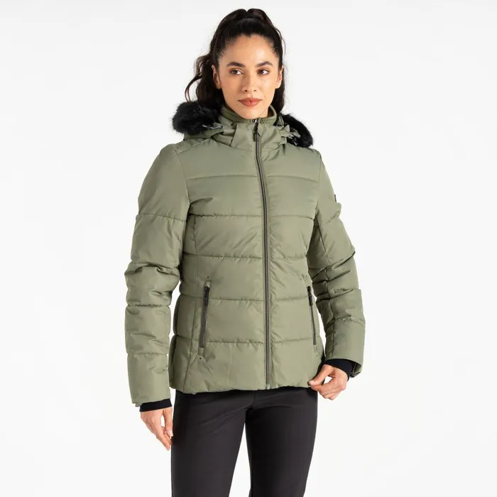Dare 2b Insulated Jackets Glamourize V Baffled Ski Jacket Olivine Green 8211 Women Dare 2b Insulated Jackets Glamourize V Baffled Ski Jacket Olivine Green 8211 Women