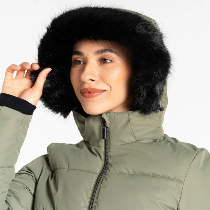 Dare 2b Insulated Jackets Glamourize V Baffled Ski Jacket Olivine Green 8211 Women