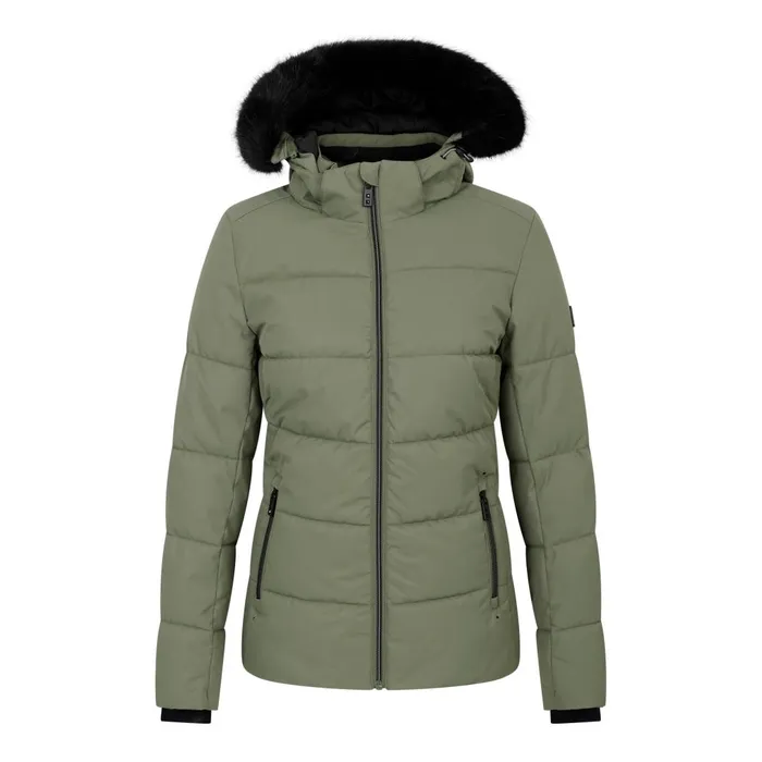 Dare 2b Insulated Jackets Glamourize V Baffled Ski Jacket Olivine Green 8211 Women