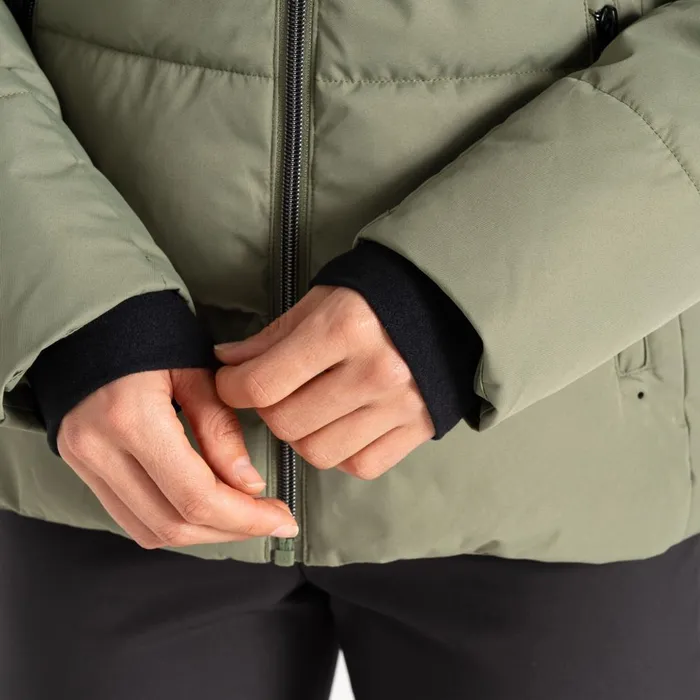 Dare 2b Insulated Jackets Glamourize V Baffled Ski Jacket Olivine Green 8211 Women