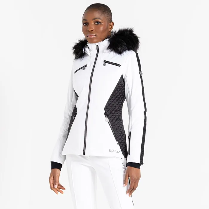 Dare 2b Insulated Jackets Julien Macdonald 8211 Mastery Ski Jacket White Black 8211 Women Dare 2b Insulated Jackets Julien Macdonald 8211 Mastery Ski Jacket White Black 8211 Women
