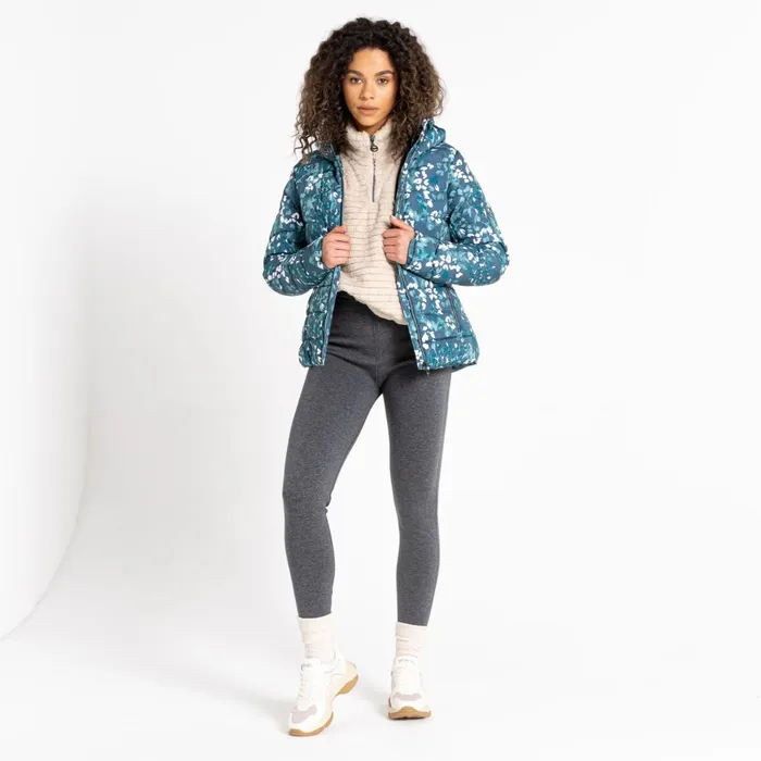 Dare 2b Insulated Jackets Reputable II Puffer Jacket Canton Green Animal Print 8211 Women