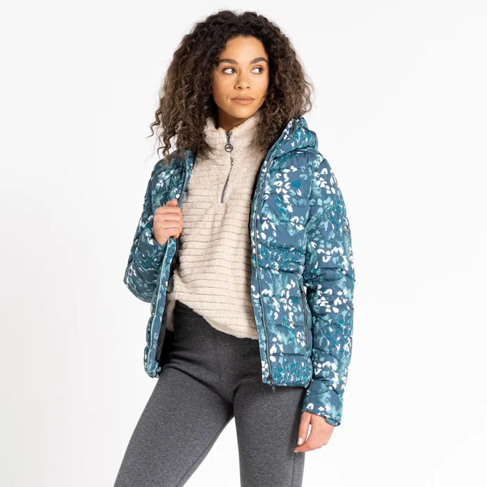 Dare 2b Insulated Jackets Reputable II Puffer Jacket Canton Green Animal Print 8211 Women