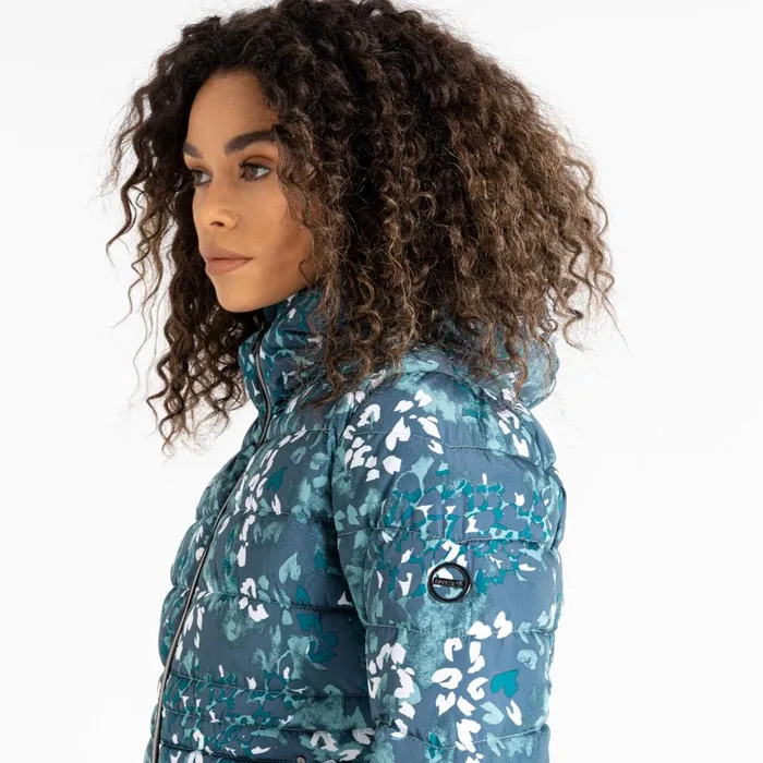 Dare 2b Insulated Jackets Reputable II Puffer Jacket Canton Green Animal Print 8211 Women