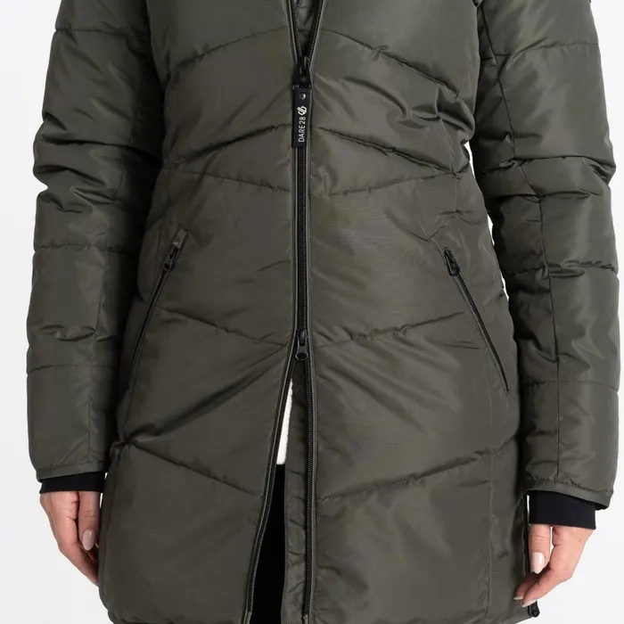 Dare 2b Insulated Jackets Striking III Mid Length Padded Jacket Green Lichen 8211 Women