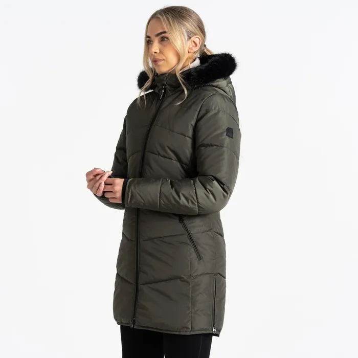 Dare 2b Insulated Jackets Striking III Mid Length Padded Jacket Green Lichen 8211 Women
