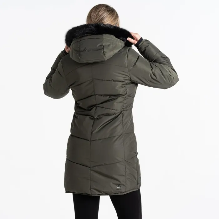 Dare 2b Insulated Jackets Striking III Mid Length Padded Jacket Green Lichen 8211 Women
