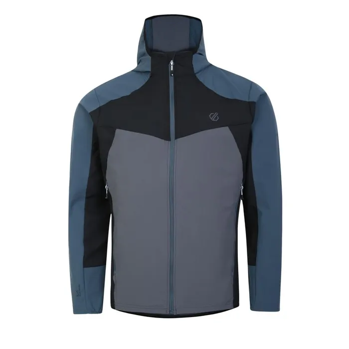 Dare 2b Softshell Jackets Latitudinal Hooded Softshell Jacket Orion Grey Black 8211 Men
