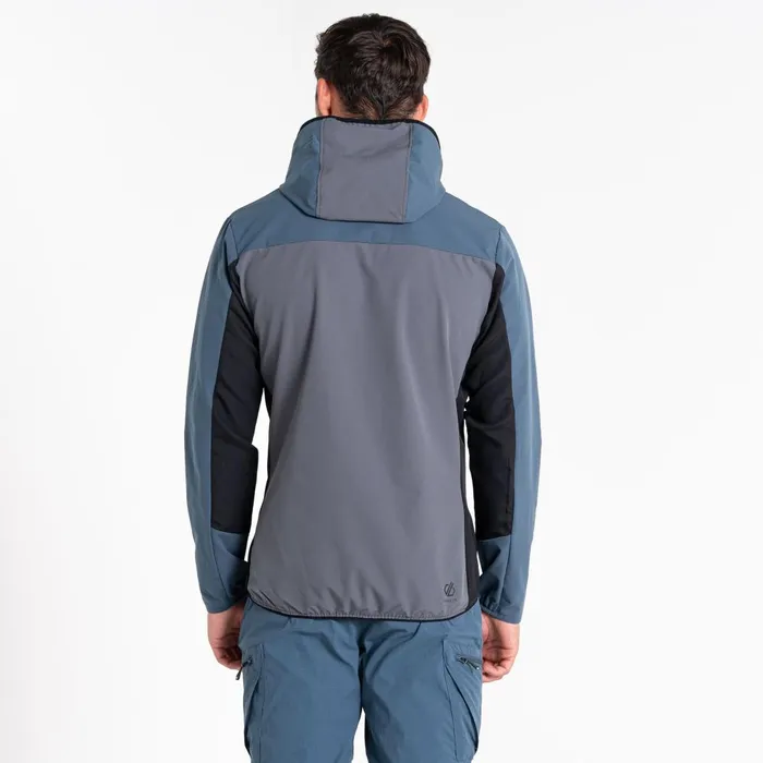 Dare 2b Softshell Jackets Latitudinal Hooded Softshell Jacket Orion Grey Black 8211 Men