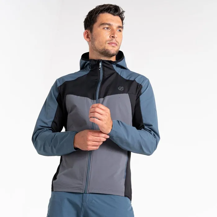 Dare 2b Softshell Jackets Latitudinal Hooded Softshell Jacket Orion Grey Black 8211 Men