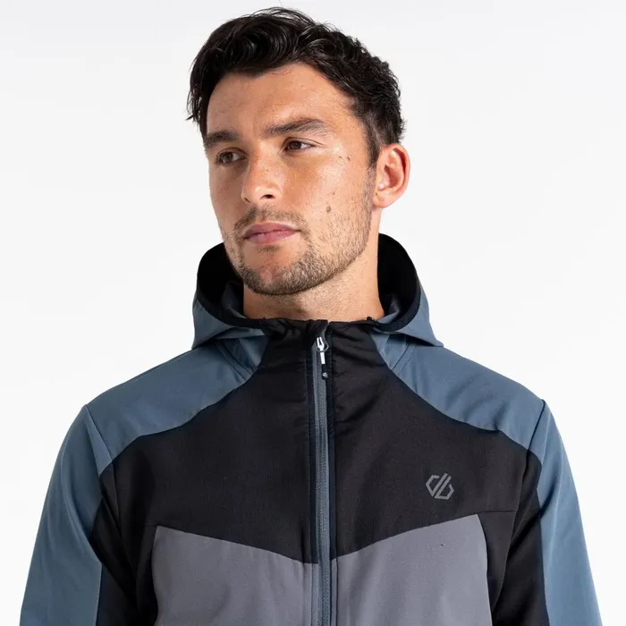 Dare 2b Softshell Jackets Latitudinal Hooded Softshell Jacket Orion Grey Black 8211 Men