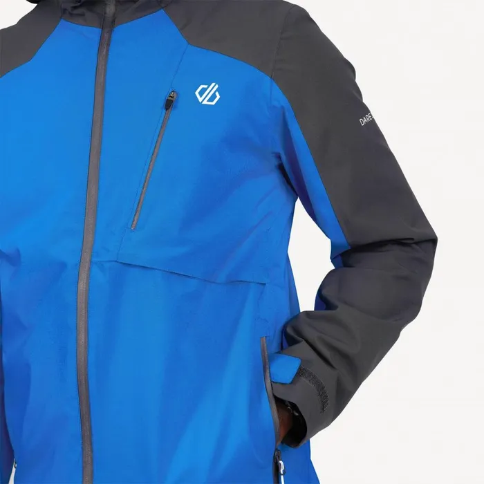 Dare 2b Waterproof Jackets Diluent III Waterproof Jacket Athletic Blue Ebony Grey 8211 Men