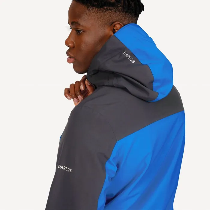 Dare 2b Waterproof Jackets Diluent III Waterproof Jacket Athletic Blue Ebony Grey 8211 Men