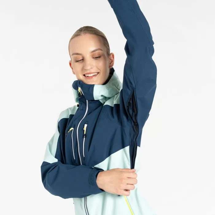 Dare 2b Waterproof Jackets Pitching Waterproof Jacket Moonlight Denim Mint Green 8211 Women