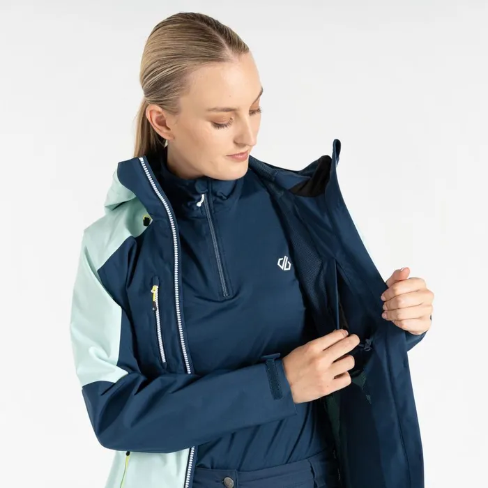 Dare 2b Waterproof Jackets Pitching Waterproof Jacket Moonlight Denim Mint Green 8211 Women