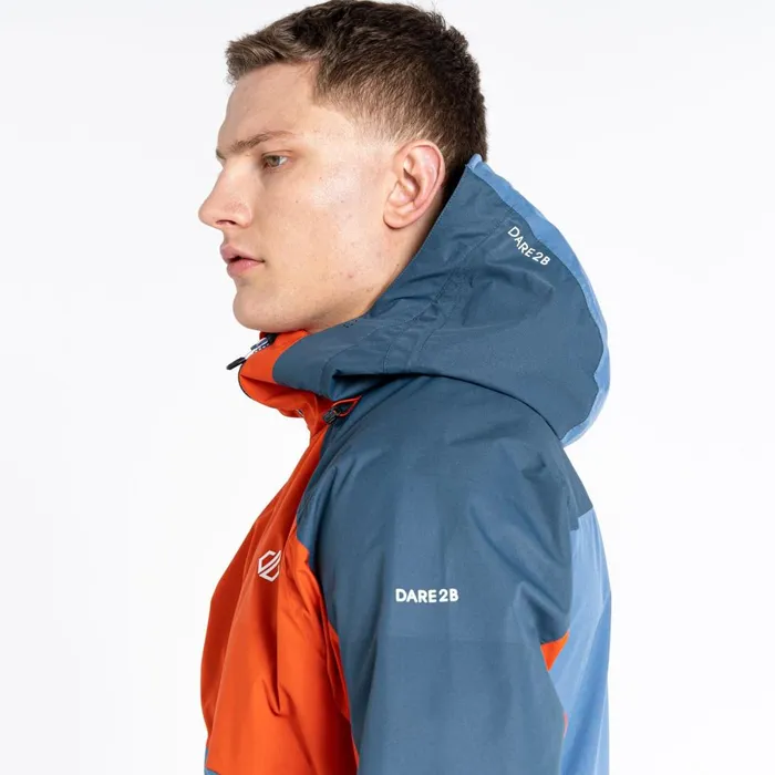 Dare 2b Waterproof Jackets Touchpoint II Waterproof Jacket Burnt Salmon Stellar Blue 8211 Men