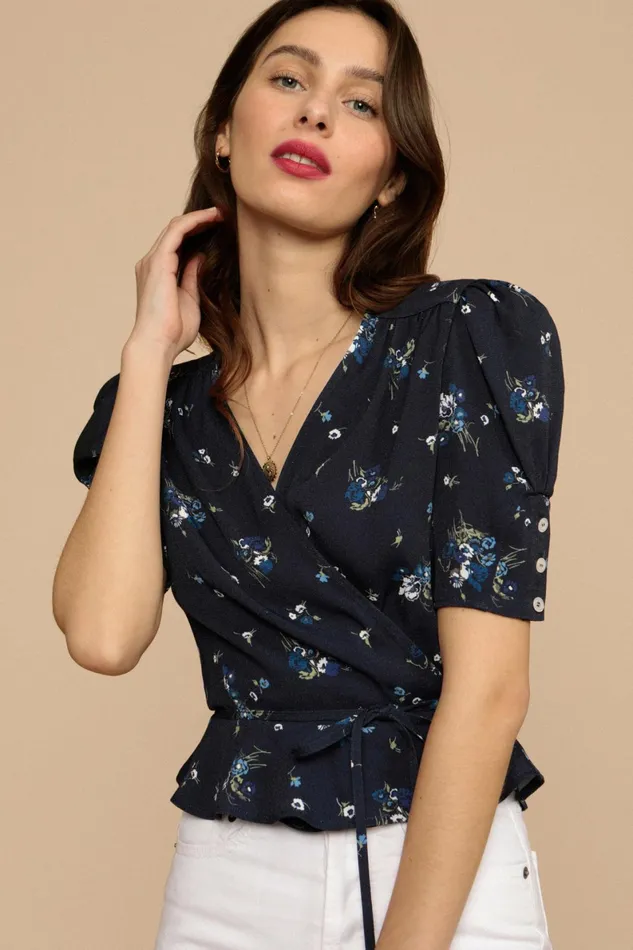 DITA Top Marine Bouquet Du Sud Women Rouje Blouses and Tops