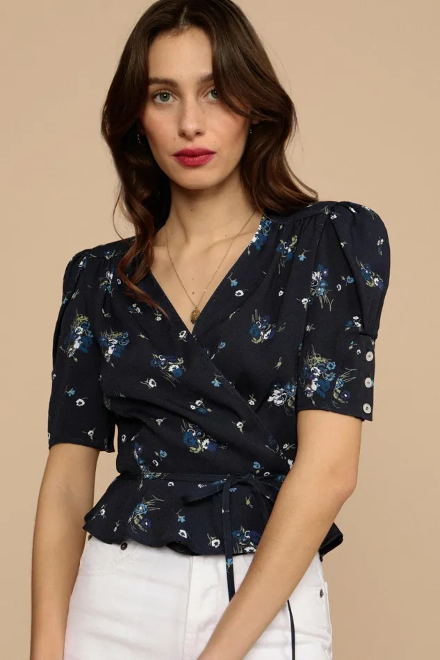 DITA Top Marine Bouquet Du Sud Women Rouje Blouses and Tops