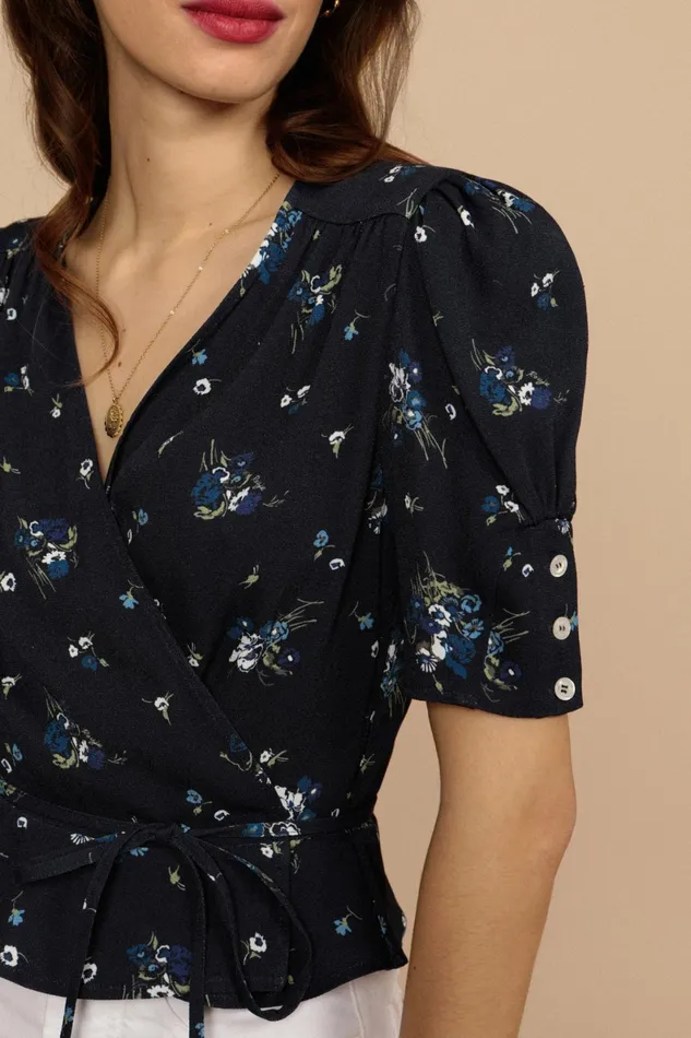 DITA Top Marine Bouquet Du Sud Women Rouje Blouses and Tops