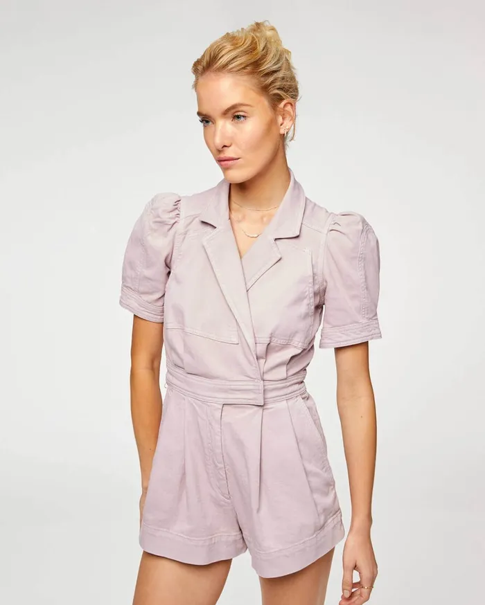 Dresses 038 Jumpsuits Women 7 For All Mankind Seamed Romper In Soft Lavender