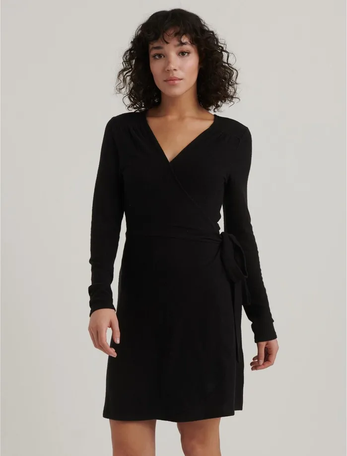 Dresses Women Lucky Brand Cloud Jersey Wrap Dress Lucky Black