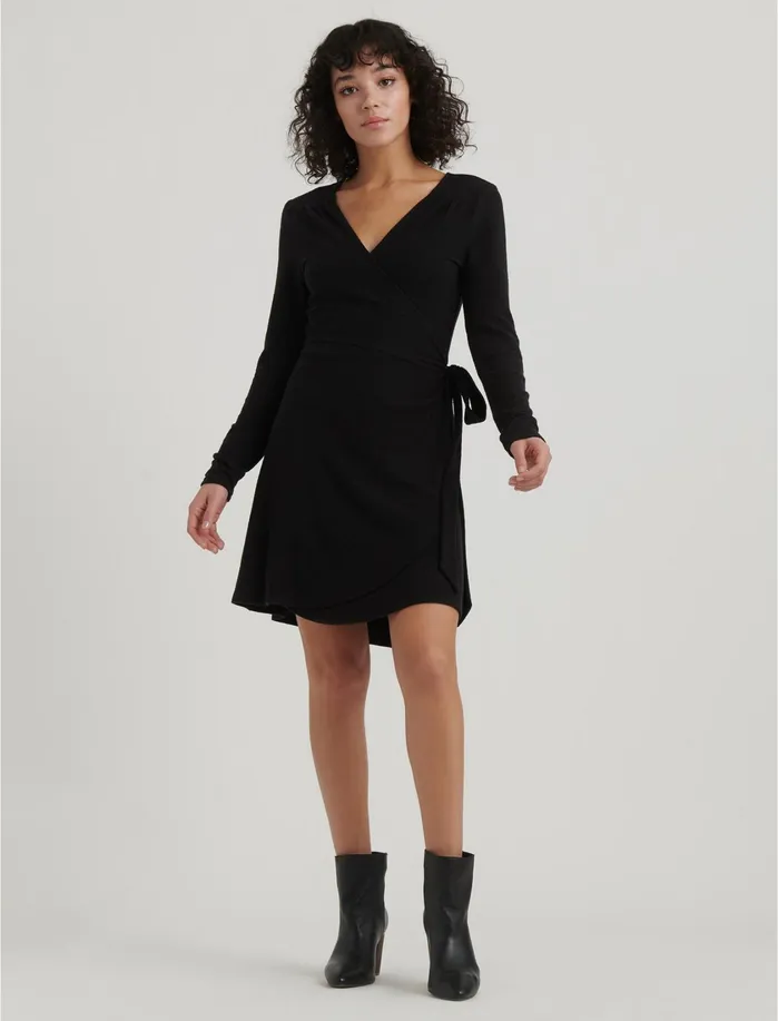 Dresses Women Lucky Brand Cloud Jersey Wrap Dress Lucky Black