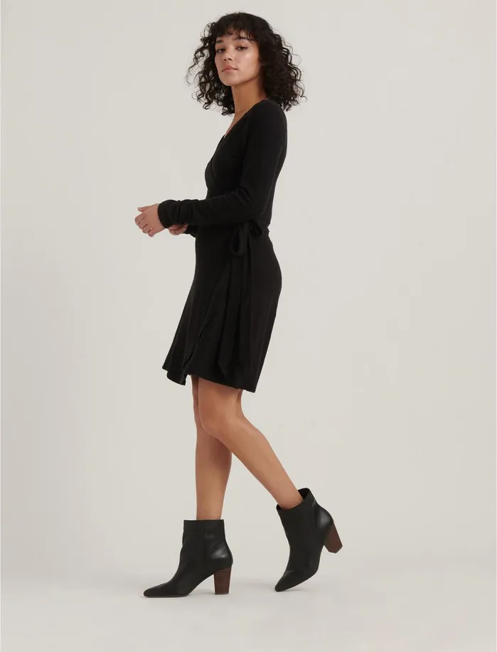 Dresses Women Lucky Brand Cloud Jersey Wrap Dress Lucky Black