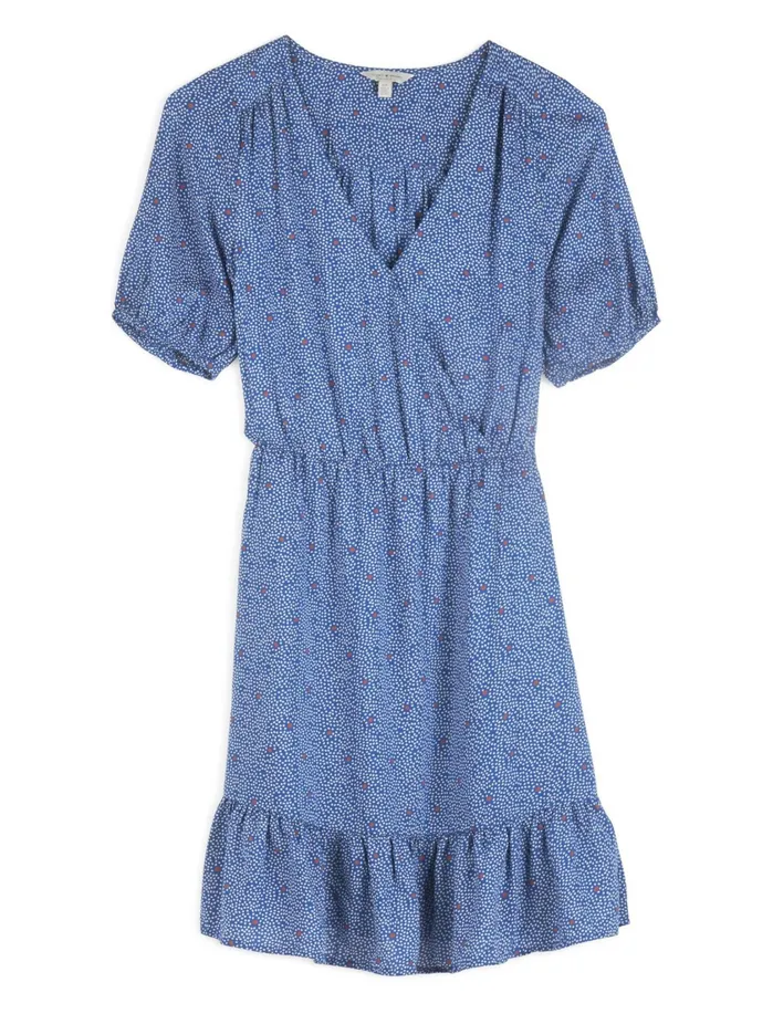 Dresses Women Lucky Brand Polka Dot Mila Wrap Dress Navy Multi