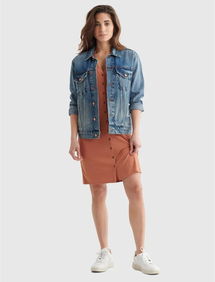 Dresses Women Lucky Brand Sandwash Rib Tank Dress Amber Brown