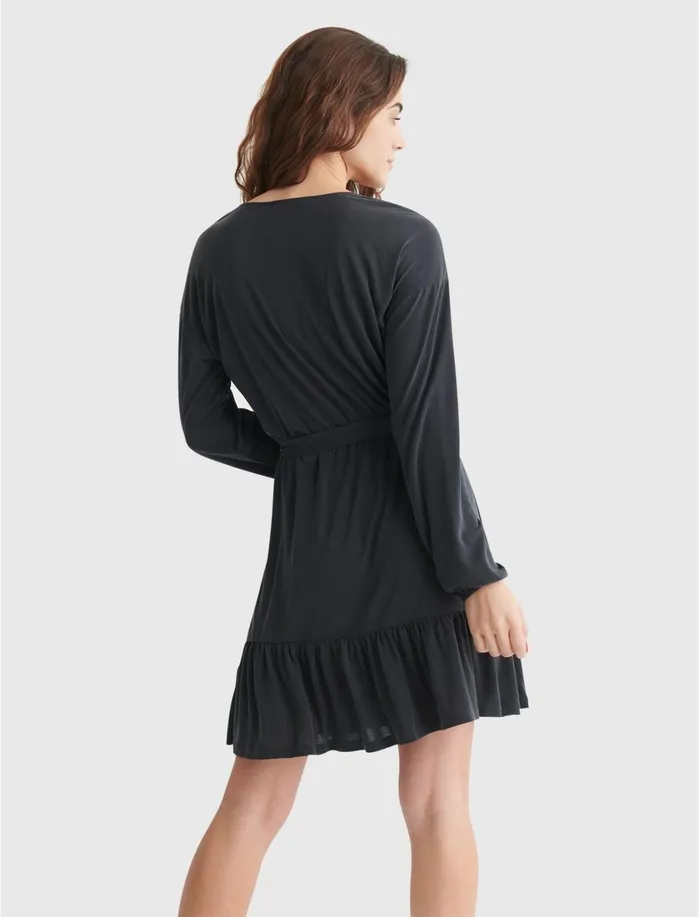 Dresses Women Lucky Brand Sandwash Surplice Dress Lucky Black