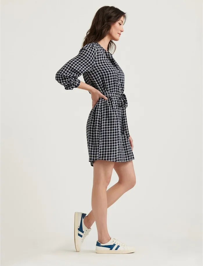 Dresses Women Lucky Brand Violet Shirt Dress Navy Multi